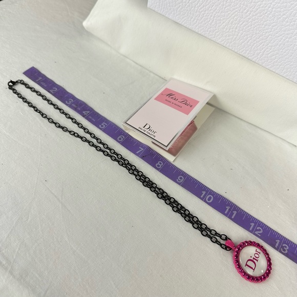 CHRISTIAN DIOR black patent zip around wallet on chain crossbody with pe… - Picture 15 of 16